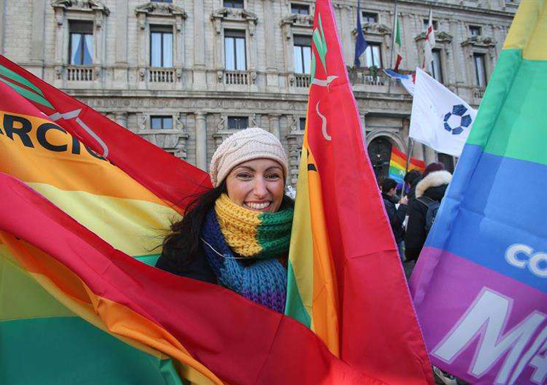 No total foram organizadas manifestaes em 82 cidades de toda Itlia.