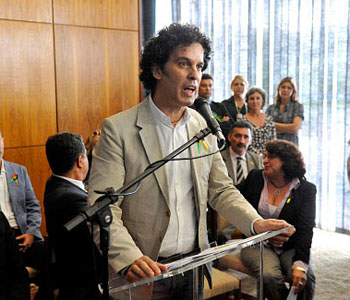 Pedro Zerolo, durante a cerim�nia da Frente Parlamentar.