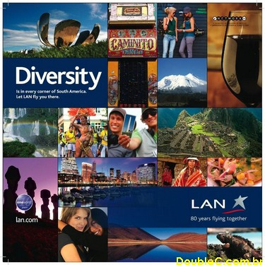 A campanha da Lan Diversity: servios e informaes para o turista gay que vem conhecer a Amrica Latina.
