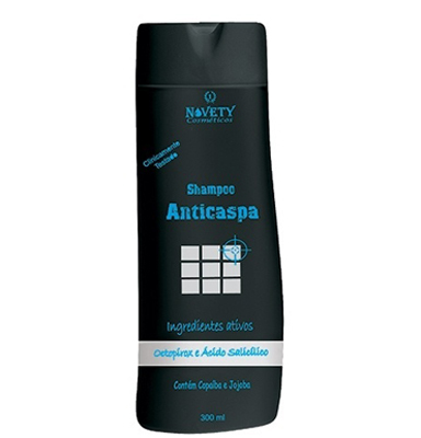 Xampu anticaspa, Novety. Formulado com octopirox e cido saliclico, que higienizam o couro cabeludo e combatem a caspa; R$ 35,90, SAC: (11) 3682-6707. Preo pesquisado em maio de 2013 e sujeito a alterao.