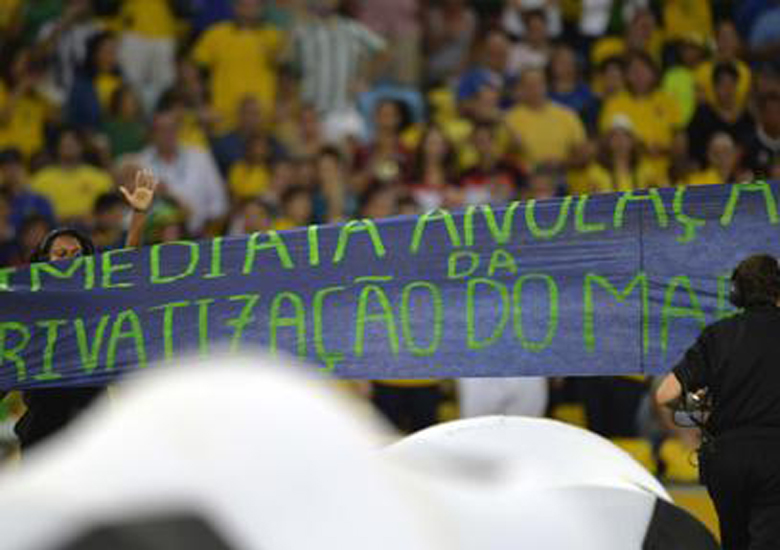 Protestos ofuscaram cerim�nia de encerramento da Copa das Confedera��es