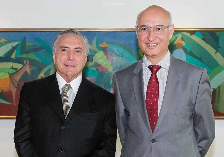 O presidente Michel Temer com o presidente do Tribunal Superior do Trabalho, Ives Gandra Filho.