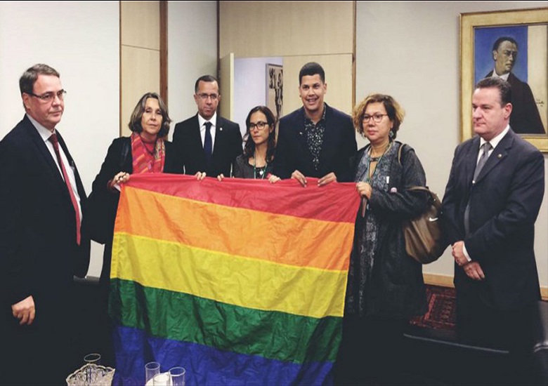 Erika Kokay e defensores de direitos humanos no Tribunal de Justi�a do DF.