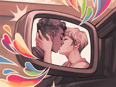 Exposição ao ar livre faz projeção com ilustrações  LGBTs